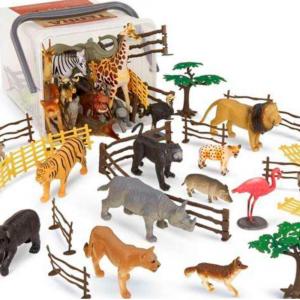 Cubo animales y accesorios jungla 60 piezas