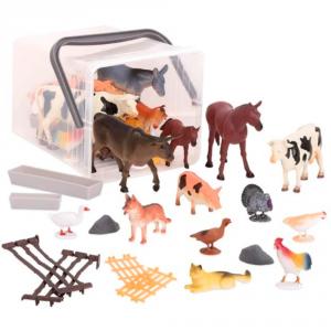 Cubo animales y accesorios granja 60 piezas