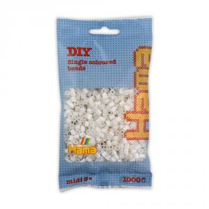 Hama Midi bolsa 1000 perlas blanco perla