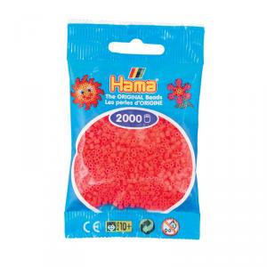 Hama Mini bolsa 2000 perlas cereza fluorescente