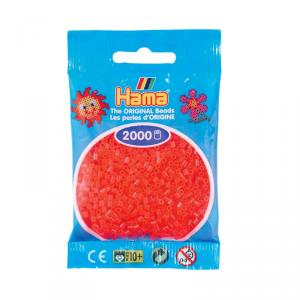 Hama Mini bolsa 2000 perlas rojo neón