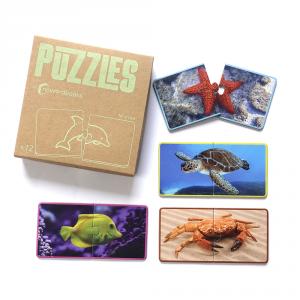 Puzzle cartón Animales marinos