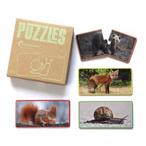 Puzzle cartón Animales del bosque