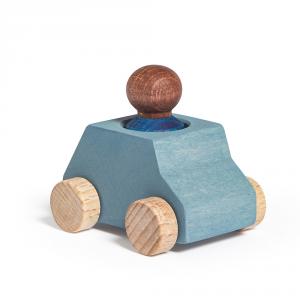 Coche madera gris Lubu con figura azul