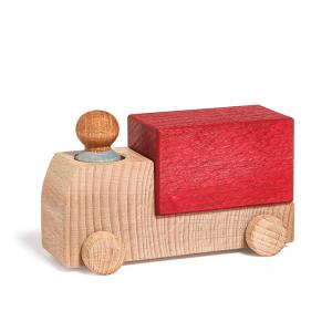 Camión madera rojo Lubu con figura