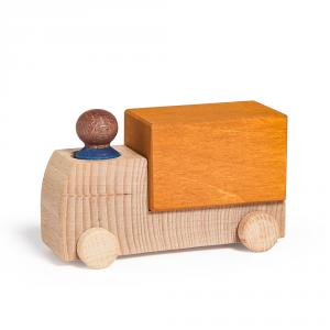 Camión madera naranja Lubu con figura