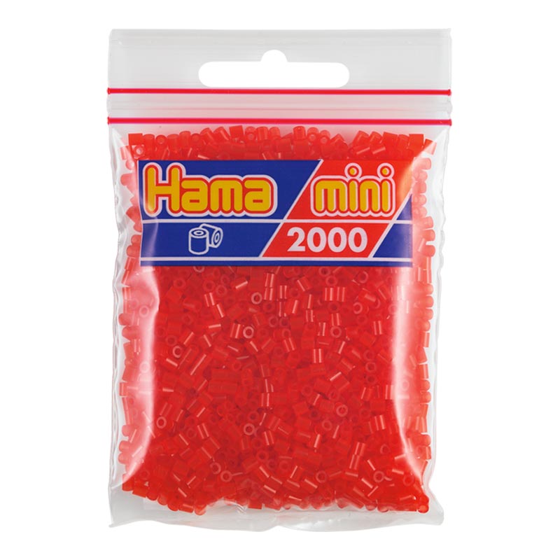 Hama Mini bolsa 2000 perlas rojo translúcido