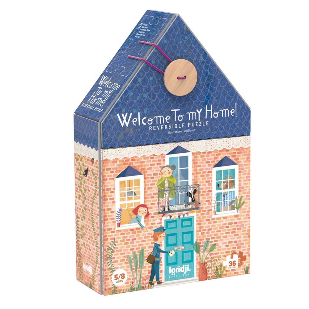 Puzzle welcome to my home forma casa reversible 36 pzas.