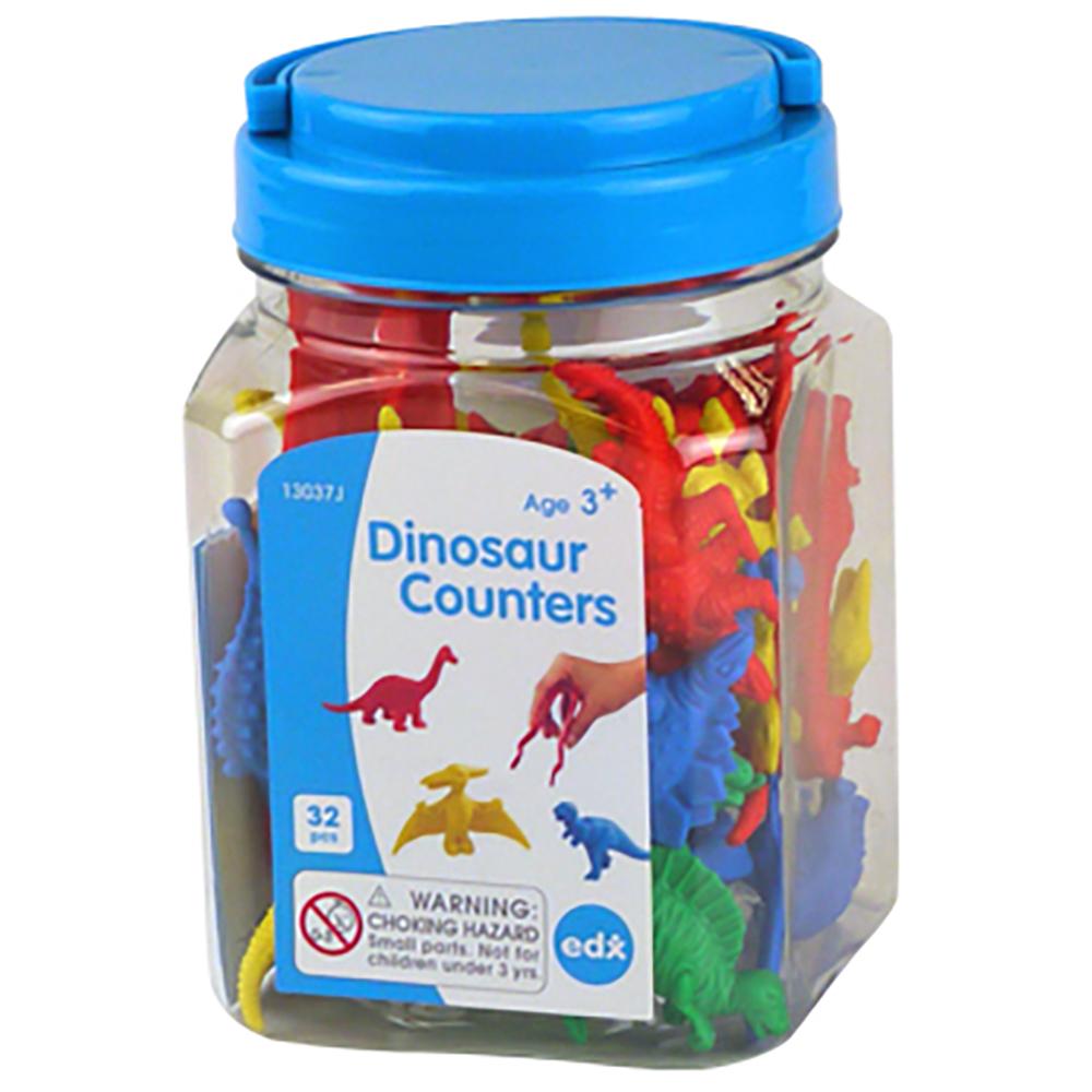 Bote dinosaurios colores para contar 32 pzas.