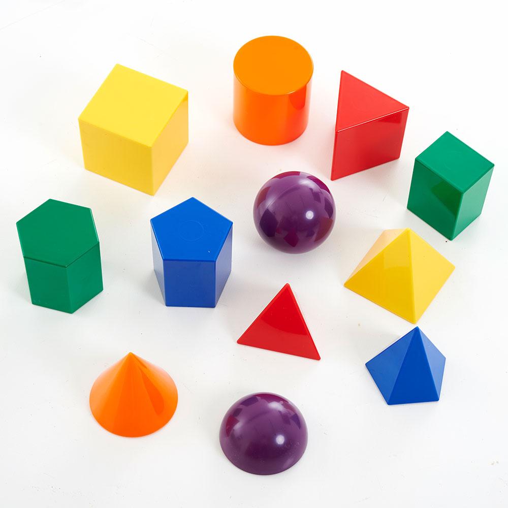 Set demostración sólidos geométricos colores 12pzas.