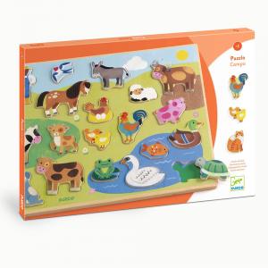 Encaje Puzzlo granja de madera