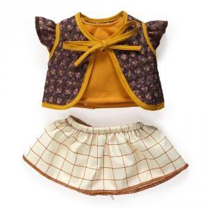 Conjunto falda, camiseta y chaqueta marrón Capucine 32cm