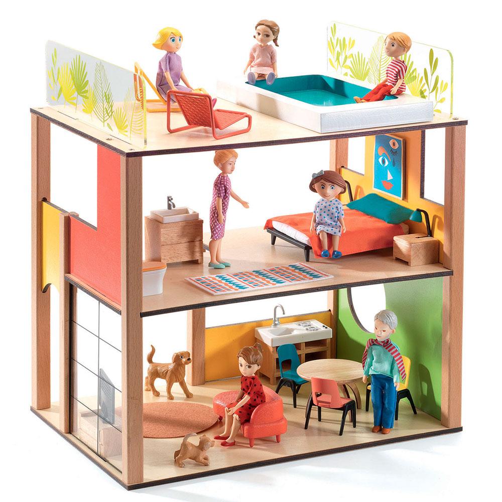 Contador de tienda de muebles de casa de muñecas 