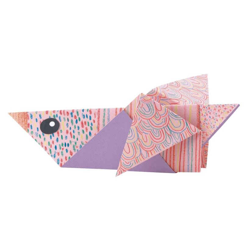  DJECO Kit de manualidades de papel de origami de dinosaurio :  Arte y Manualidades