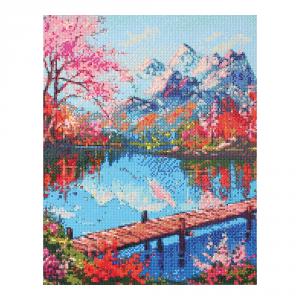 Cuadro mosaico con diamantes lago 40x50cm Diamond painting.