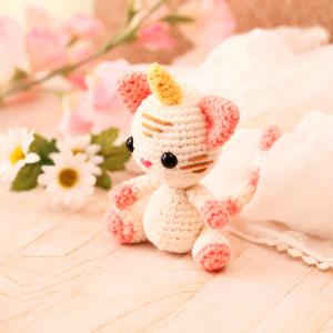 Set de ganchillo DIY gato unicornio amigurumi