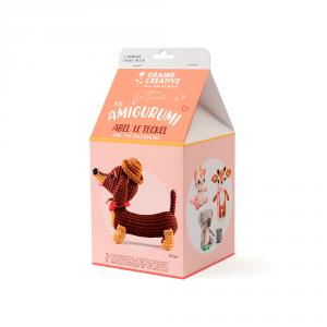 Set de ganchillo DIY perro teckel amigurumi
