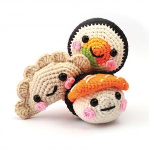 Set de ganchillo DIY maki y sushi amigurumi