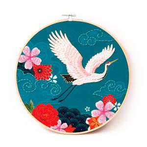 Set de bordado punch needle DIY grulla de Japón