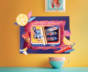 Set DIY cuadro 3D sardinas
