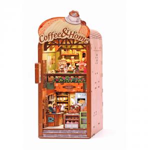 Maqueta soporte de libros 3D Cosy Coffee con luz