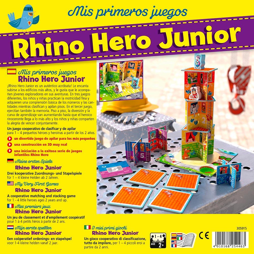 HABA My Very First Games Rhino Hero Junior - Un juego cooperativo de  apilamiento y combinación para 2 años en adelante