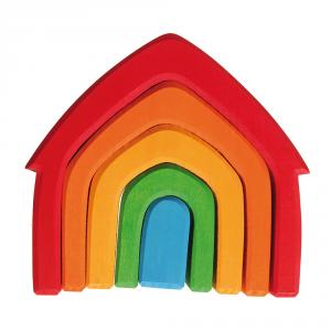 Casa madera apilable colores 5 piezas