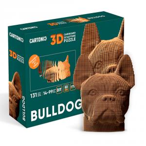 Puzzle 3D de cartón cabeza de perro bulldog