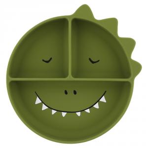 Plato 3 compartimentos silicona dinosaurio