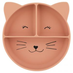 Plato 3 compartimentos silicona gato