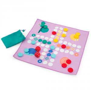 Juego de playa parchís y tres en raya 2 en 1 tablero microfibra