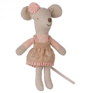 Ratita conductora 10cm con vestido rosa