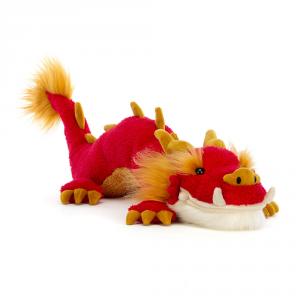 Peluche dragón rojo festival chino 42x18x11cm