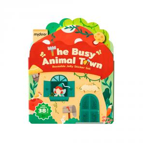 Pegatinas de gel removibles animales con escenario