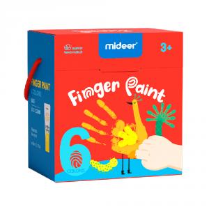 Set pintura de dedos 6 colores lavable bote 60ml