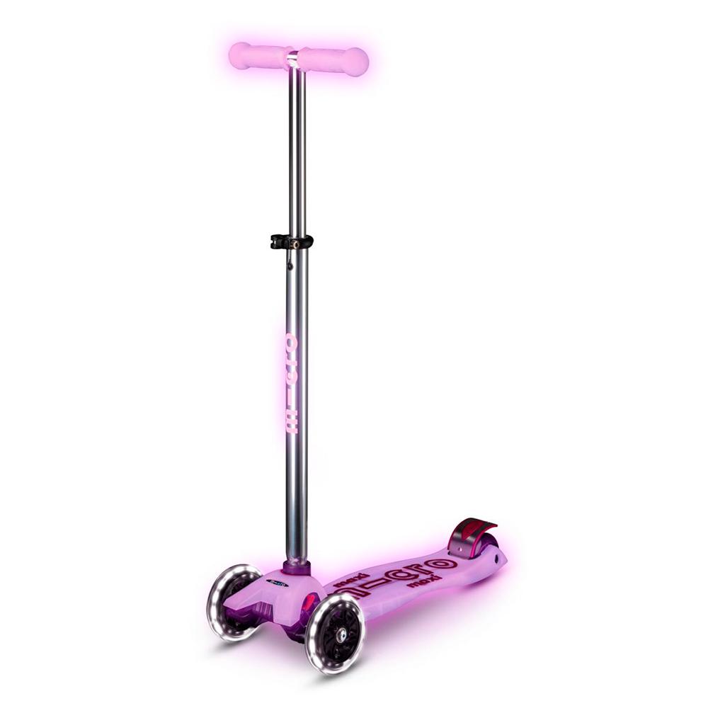 Patinete Maxi Micro Deluxe Glow Led lila Micro Juguetes Dideco