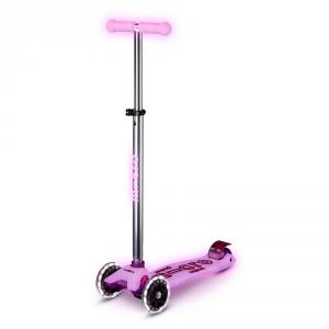 Patinete Maxi Micro Deluxe Glow Led lila