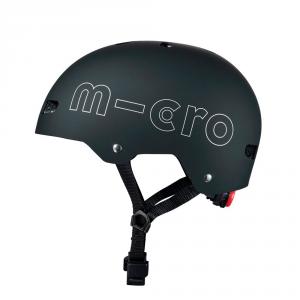 Casco Micro negro talla M luz Led