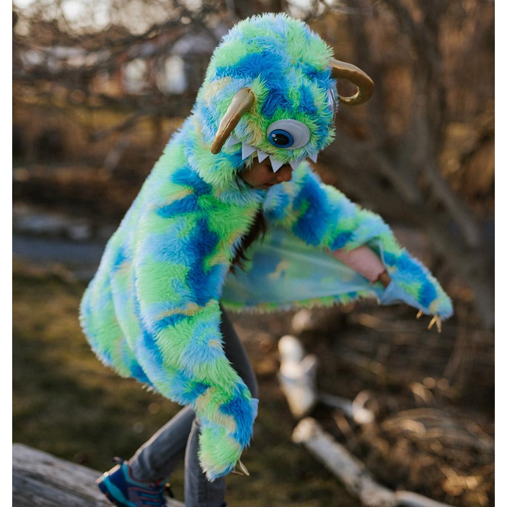 Disfraz capa monstruo verde y azul 4-6 años
