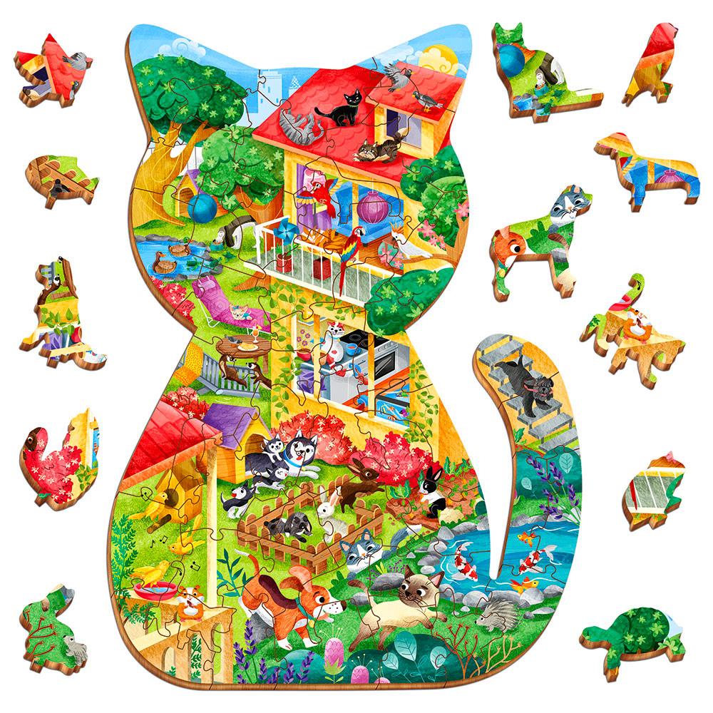 Puzzle de madera mascotas 48 piezas