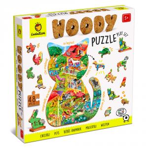 Puzzle de madera mascotas 48 piezas.