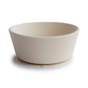 Bowl de silicona con ventosa Mushie blanco hueso