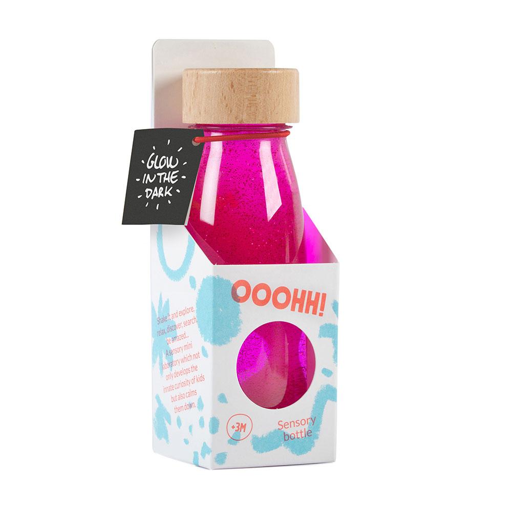 Botella sensorial float flúor rosa