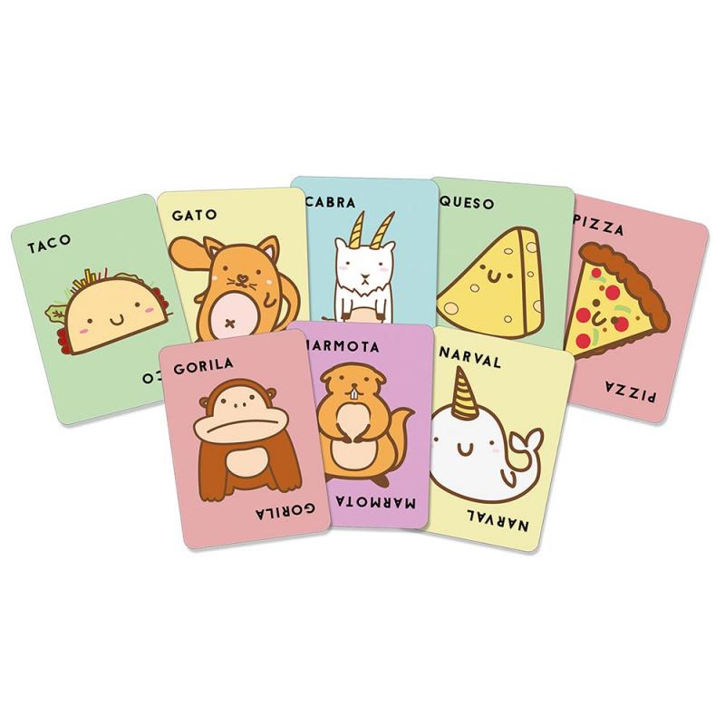 Taco, gato, cabra, queso, pizza juego de cartas