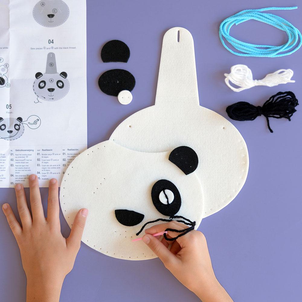 Kit de costura DIY bolso oso panda