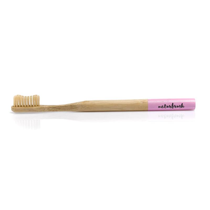 Cepillo dental de bambú adultos rosa