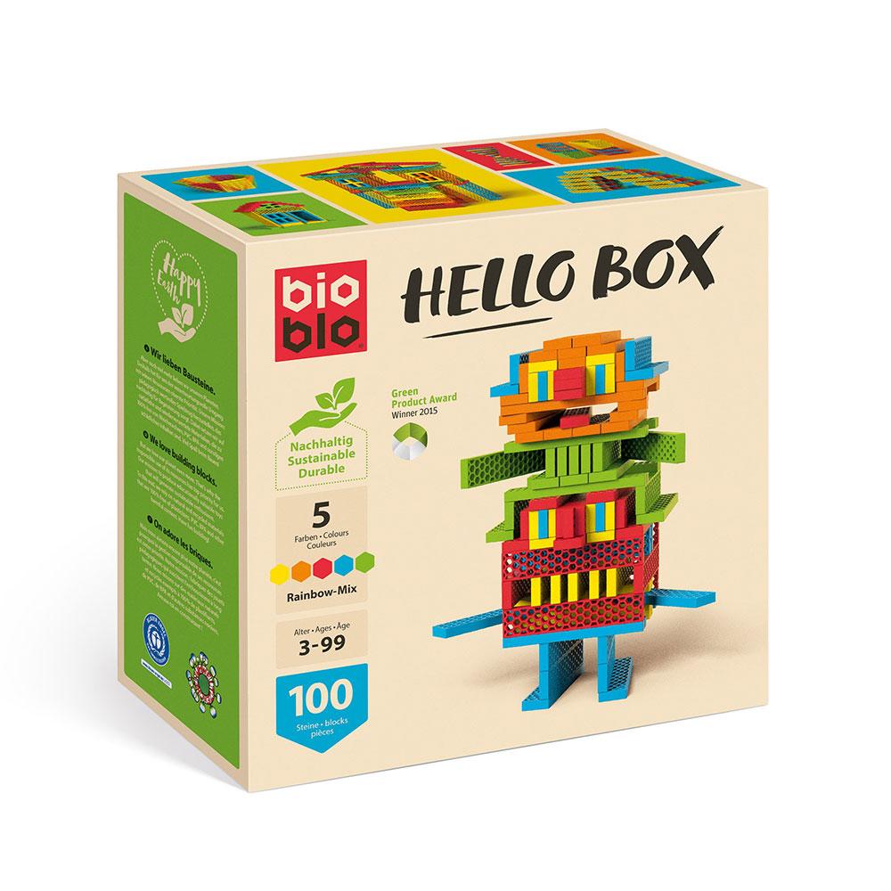 Construcción Bioblo hello box Rainbow Mix 100pzas.