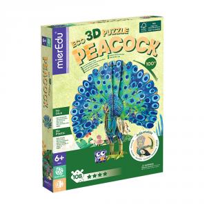 Puzzle eco 3D pavo real