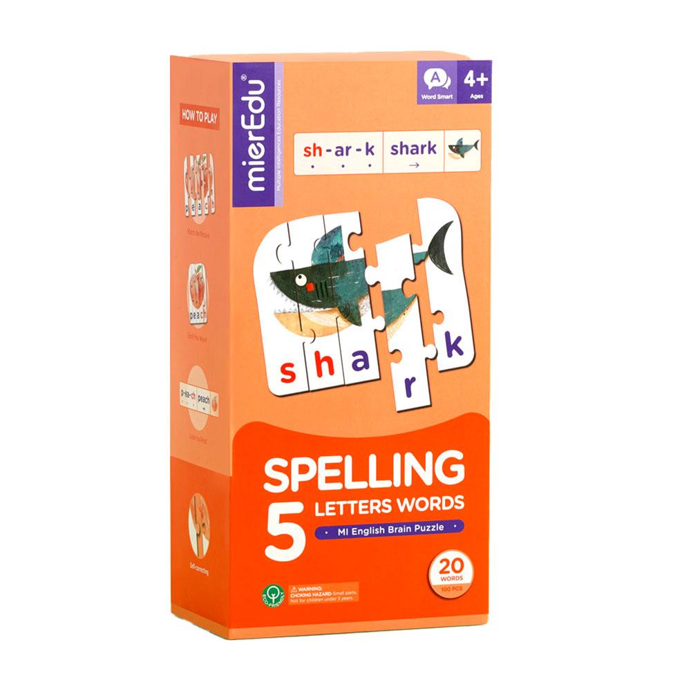 Spelling 5 letters words: juego para deletrear en inglés