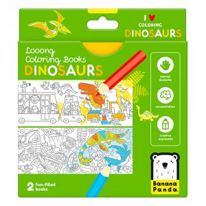 Colorea y aprende con dinosaurios, cuadernos para colorear extra largos